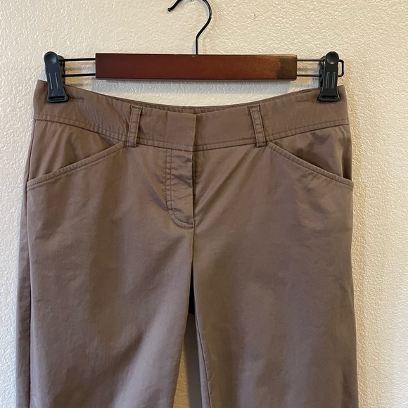 Theory Luke Stretch Cotton Cropped Dark Brown Pants - Picture 1 of 15